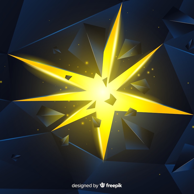 Vector Gratis ledakan 3d dengan latar belakang cahaya