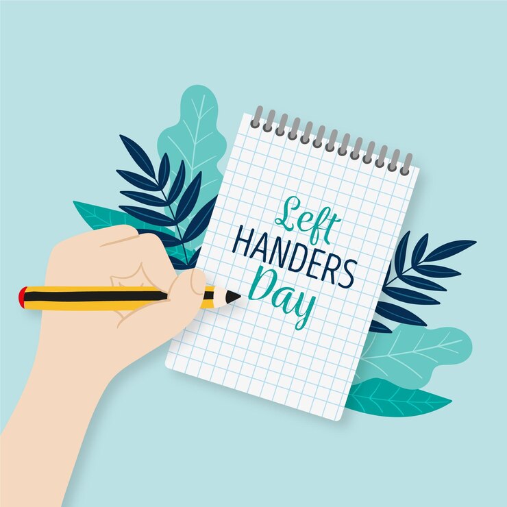 Vector Gratis left handers day with notebook