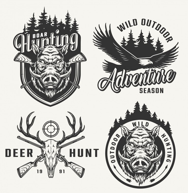 Vector Gratis lencana klub berburu vintage