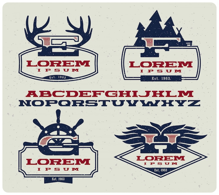 Vector Gratis lencana logotype dengan huruf kapital