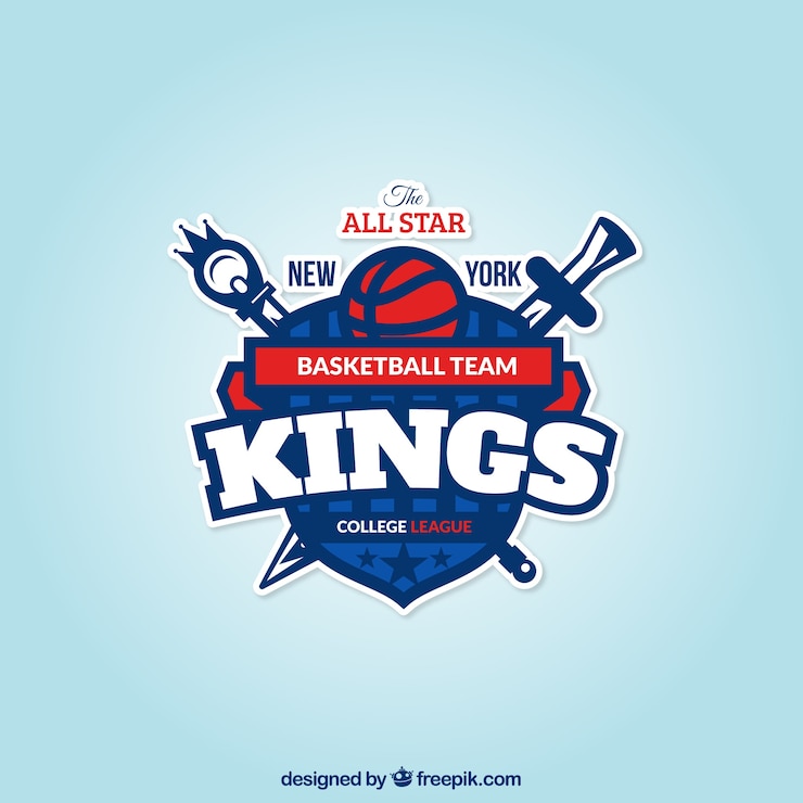 Vector Gratis lencana tim bola basket