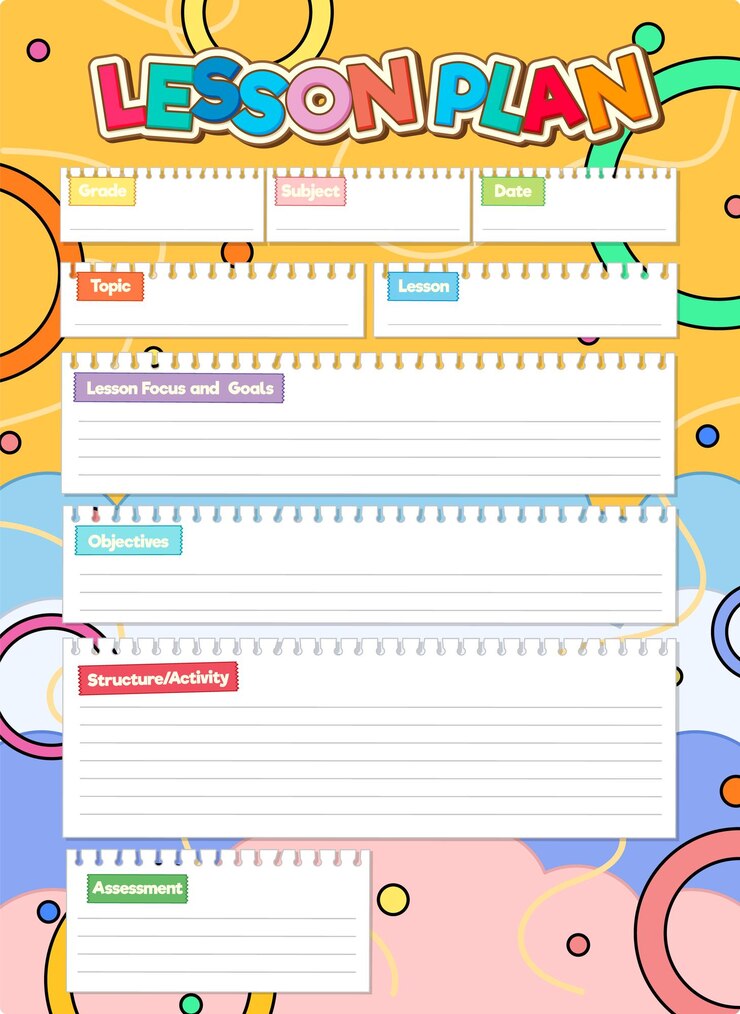 Vector Gratis lesson plan for student lined notepad with vector illustration