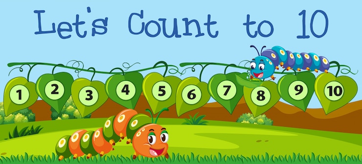 Vector Gratis let's count number to ten