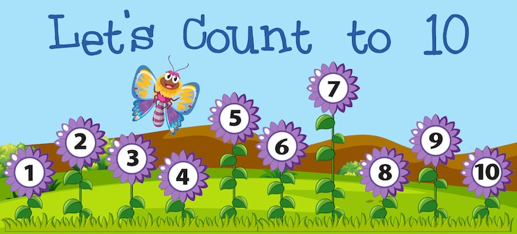 Vector Gratis let's count to 10 scene