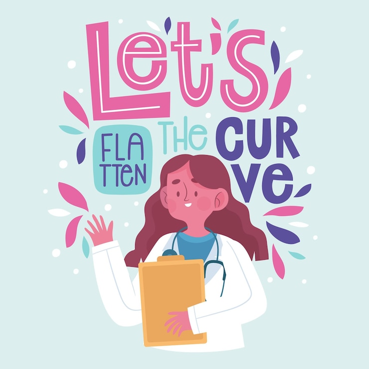 Vector Gratis let's flatten the curve lettering