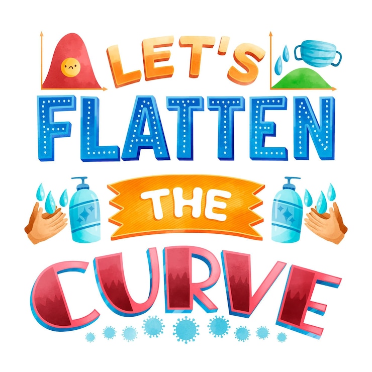 Vector Gratis let's flatten the curve lettering
