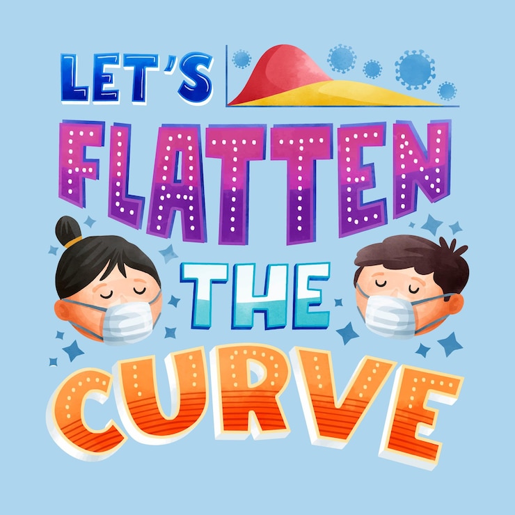 Vector Gratis let's flatten the curve lettering