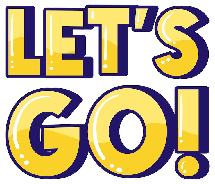 Vector Gratis let's go typography logo