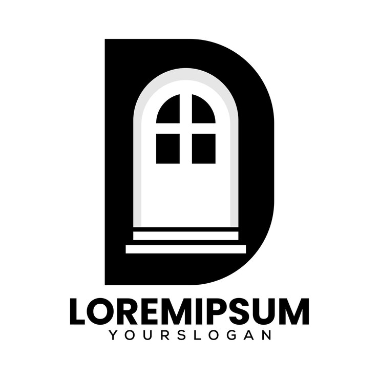 Vector Gratis letter d door icon logo design