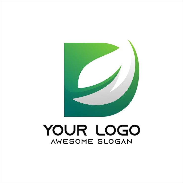 Vector Gratis letter d leaf colorful logo gradient colorful