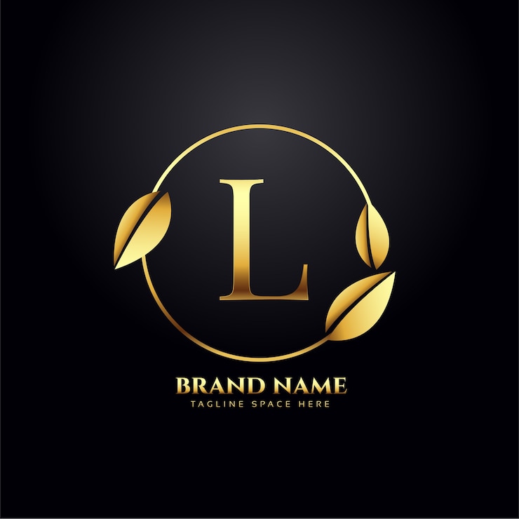 Vector Gratis letter l golden leaves premium logo design