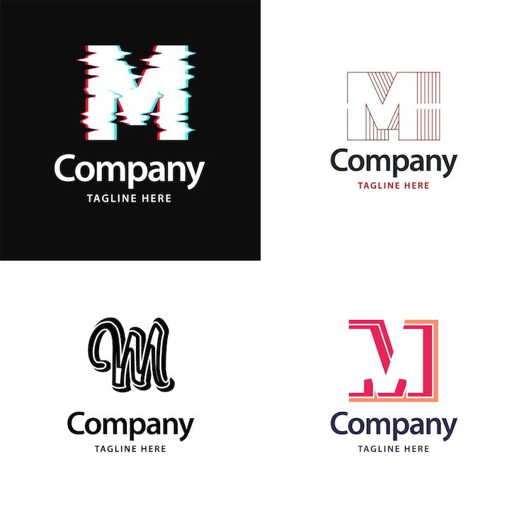 Vector Gratis letter m big logo pack design creative modern logos design for your business vector brand name illustration