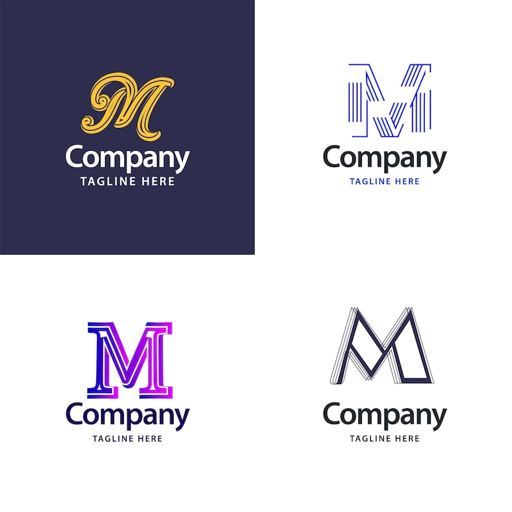 Vector Gratis letter m big logo pack design creative modern logos design for your business vector brand name illustration