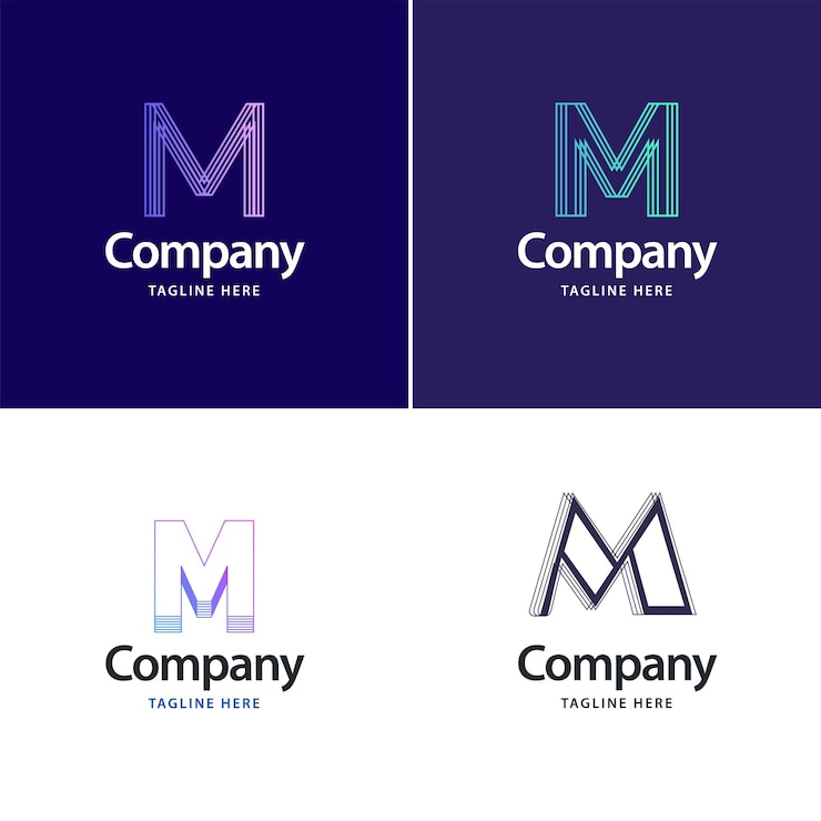 Vector Gratis letter m big logo pack design creative modern logos design for your business vector brand name illustration