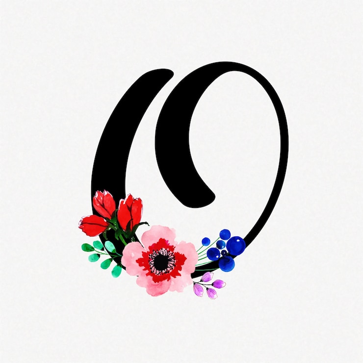 Vector Gratis letter o watercolor floral background