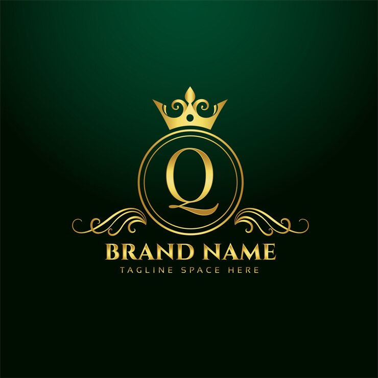 Vector Gratis letter q ornamental logo concept with golden crown