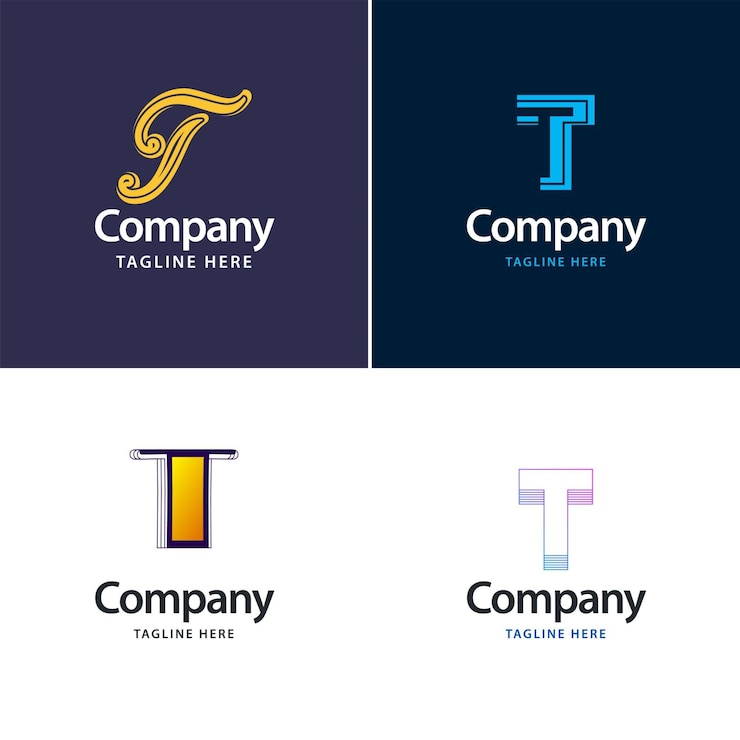 Vector Gratis letter t big logo pack design creative modern logos design for your business vector brand name illustration