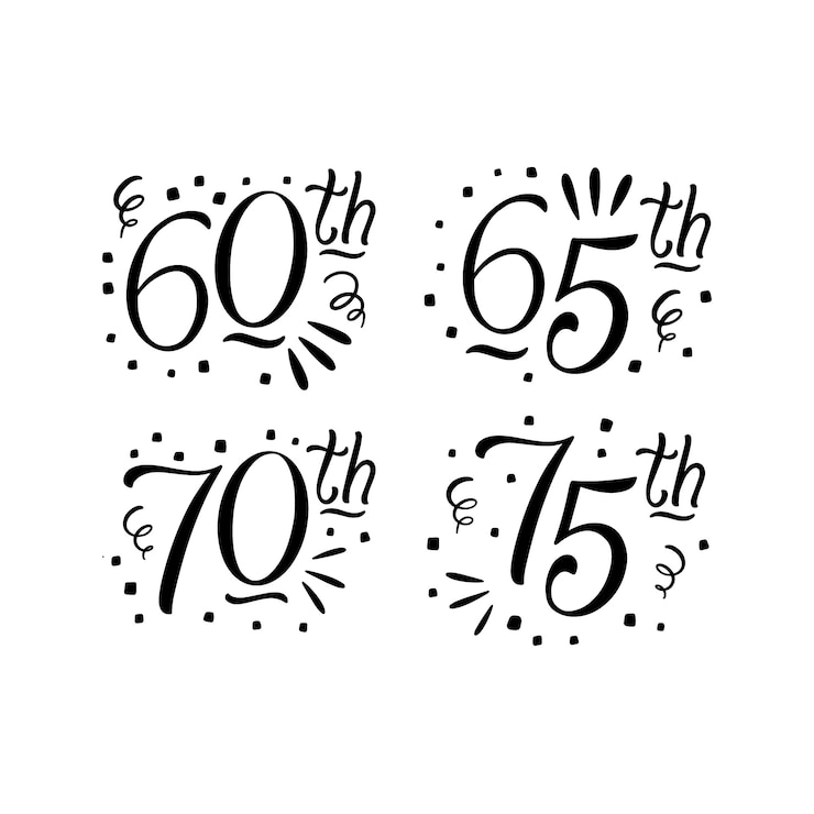 Vector Gratis lettering birthday numbers stickers