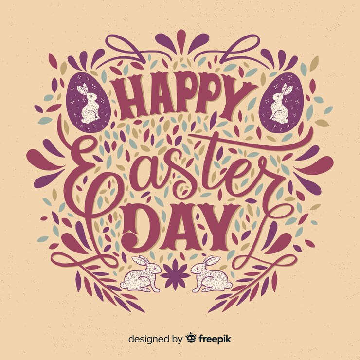 Vector Gratis lettering easter background