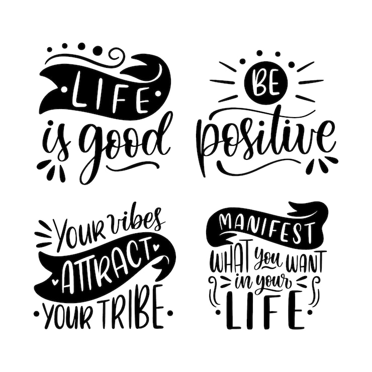 Vector Gratis lettering good vibes stickers collection