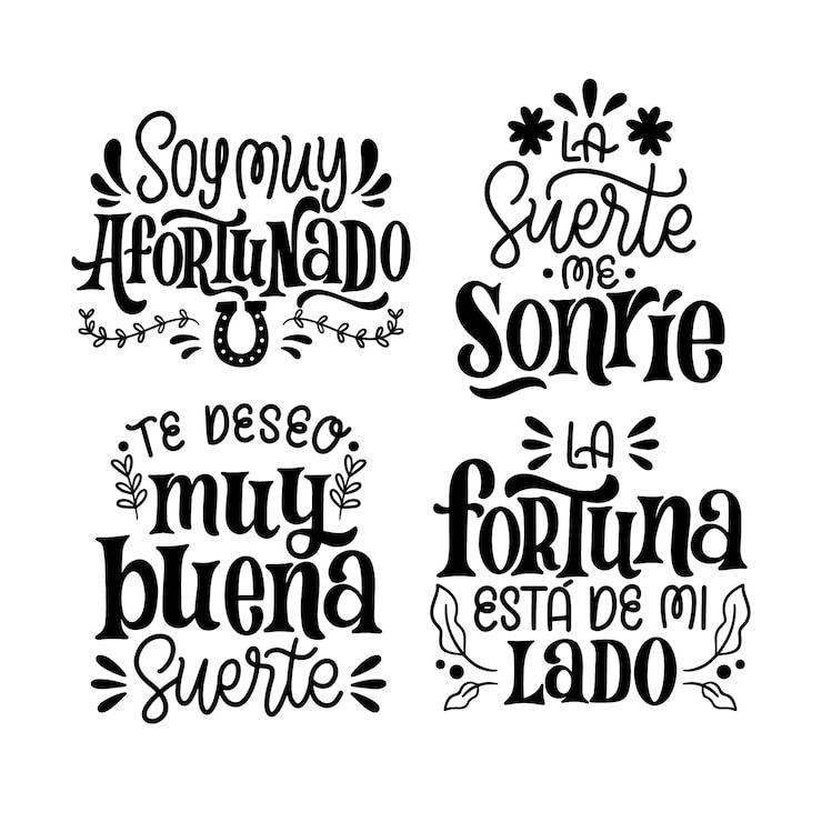 Vector Gratis lettering luck stickers collection