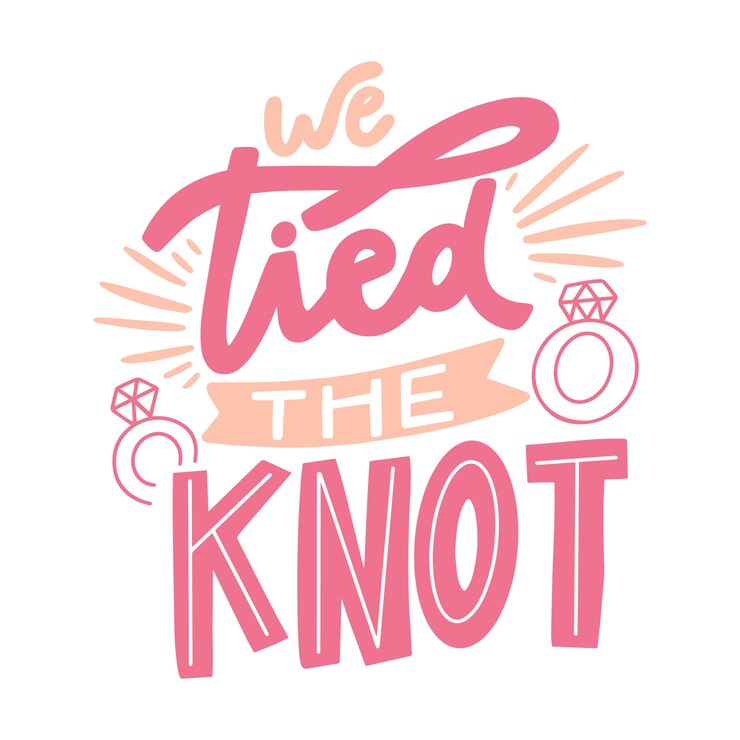 Vector Gratis lettering pernikahan lucu