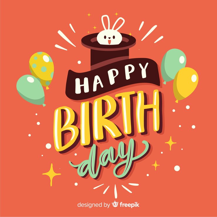 Vector Gratis lettering selamat ulang tahun penuh warna