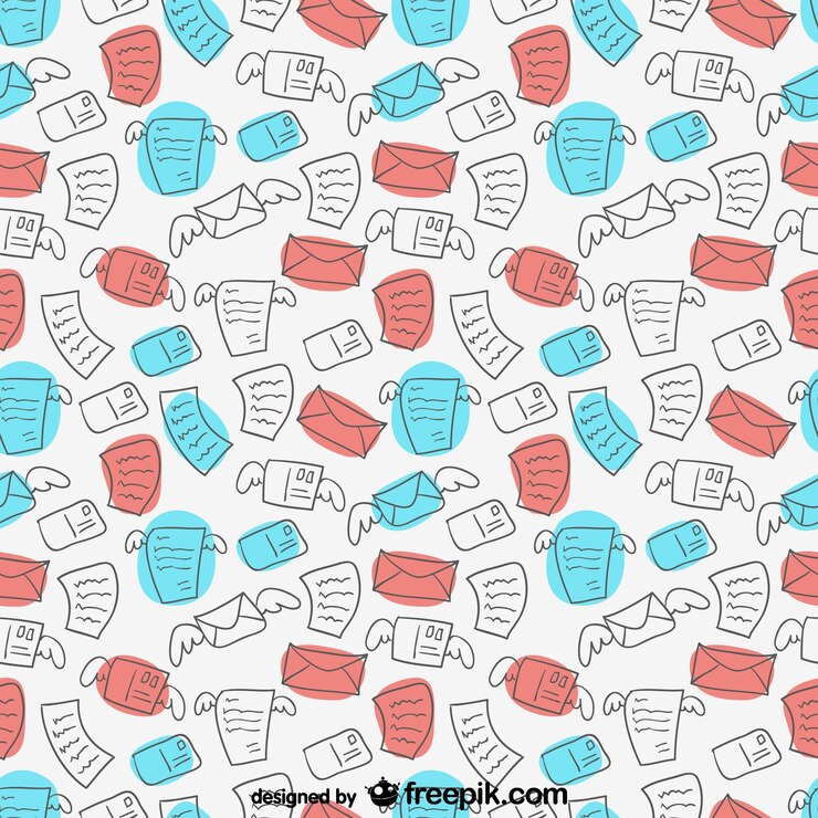 Vector Gratis letters and envelopes pattern