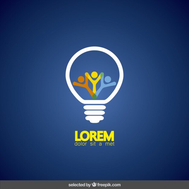 Vector Gratis light bulb with people inside, logo