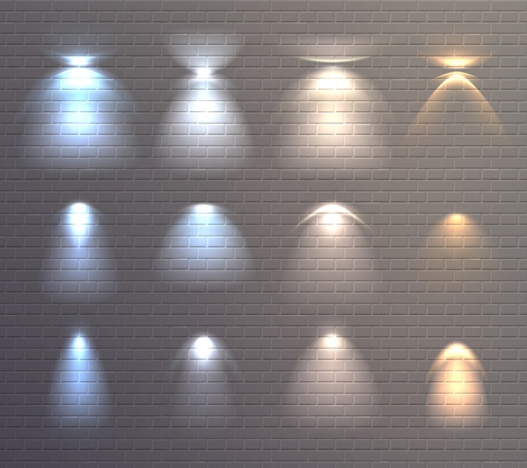 Vector Gratis light effects brick wall set