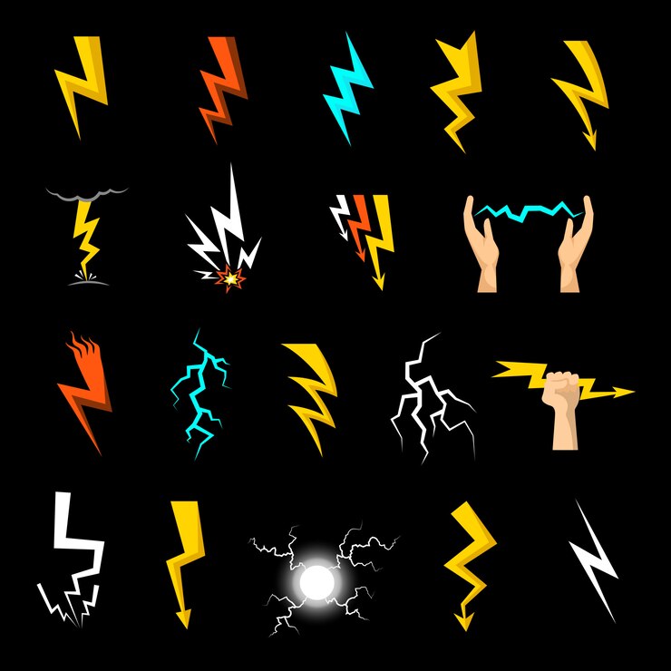 Vector Gratis lightning icons set