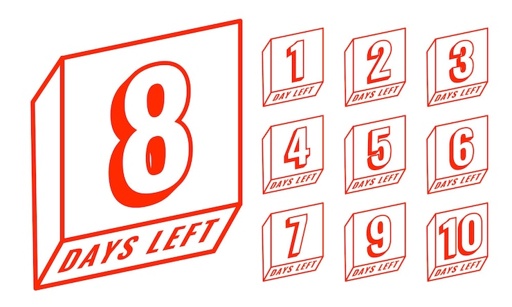 Vector Gratis line style countdown number of days left banner