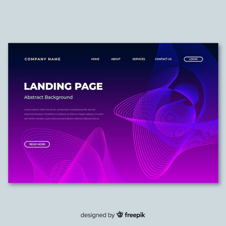 Vector Gratis lineal shapes landing page template