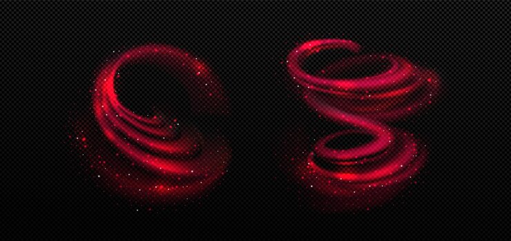 Vector Gratis lingkaran berputar spiral ajaib tornado cahaya merah