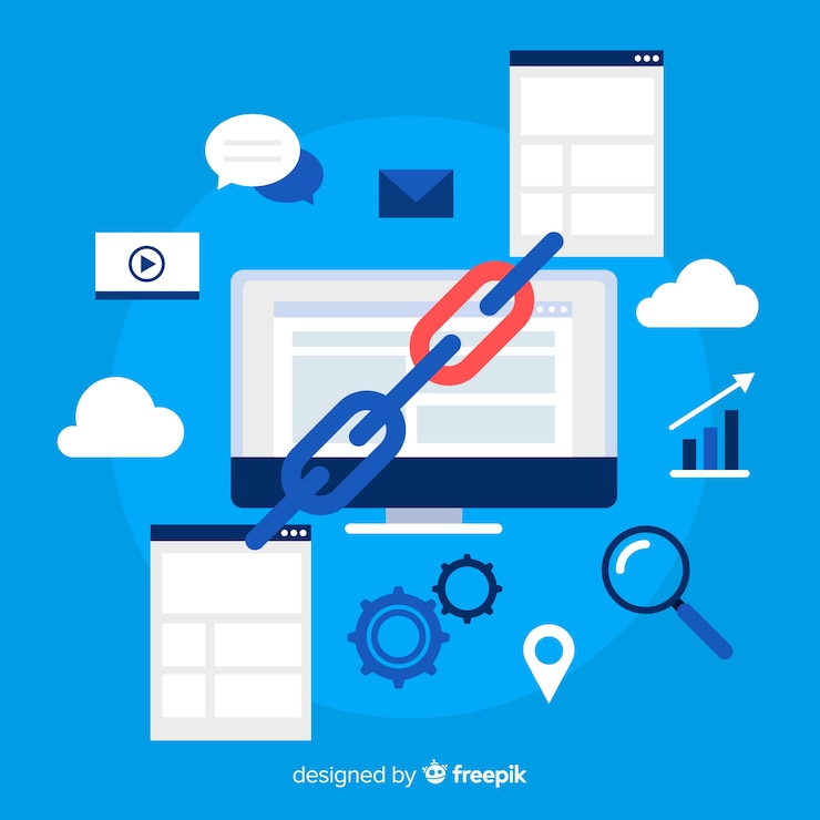 Vector Gratis link building concept