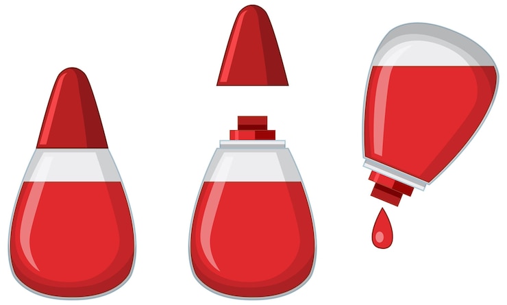 Vector Gratis liquid red ink drops collection