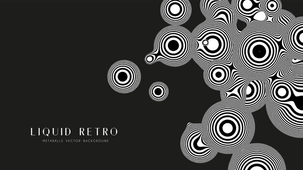 liquid retro 3d zebra metaball with organic structure abstract vector black and white background fluid futurisctic shapes
