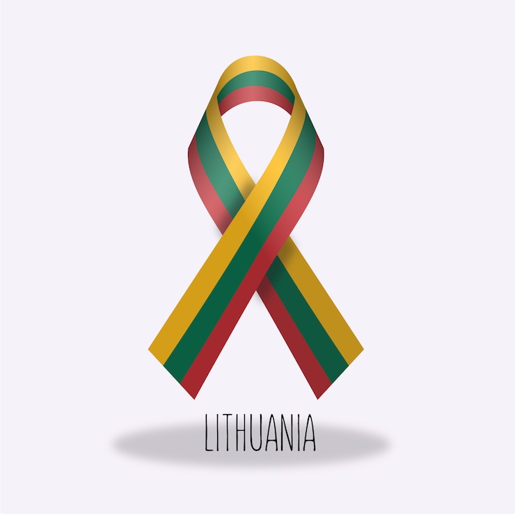 Vector Gratis lithuania flag ribbon design