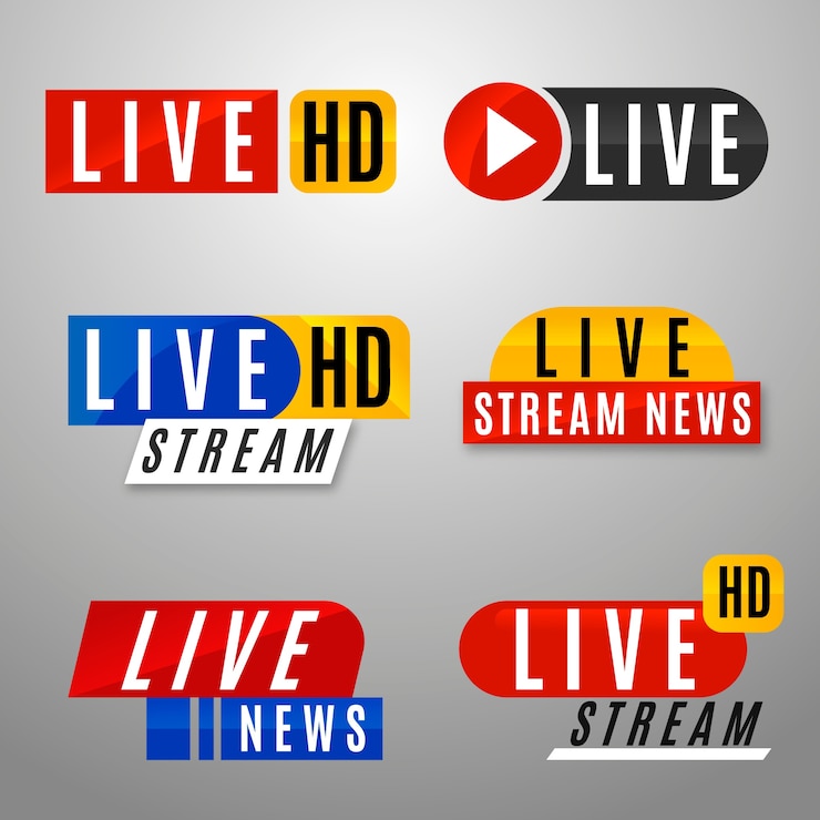 Vector Gratis live stream news banners collection