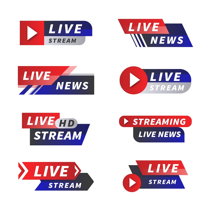 Vector Gratis live streams news banners