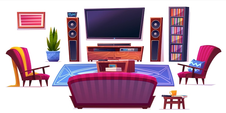 Vector Gratis living room furniture set isolated on background