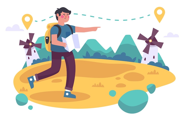 Vector Gratis local tourism illustration