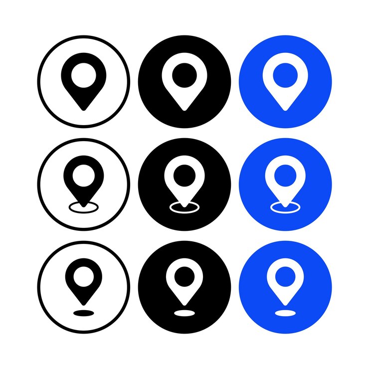 Vector Gratis location pin circles set