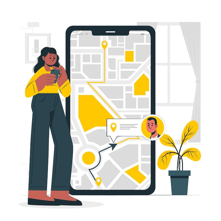 Vector Gratis location tracking concept illustration