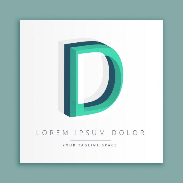 Vector Gratis logo 3d dengan huruf d