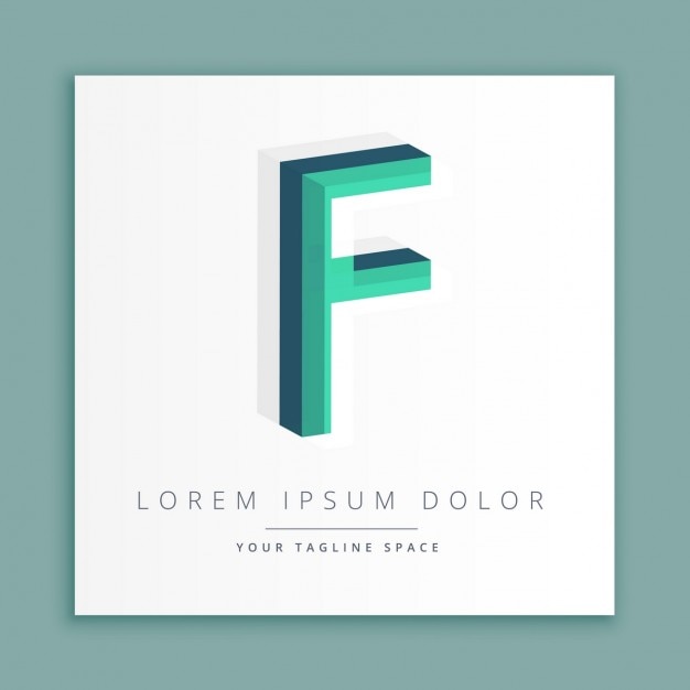 Vector Gratis logo 3d dengan huruf f