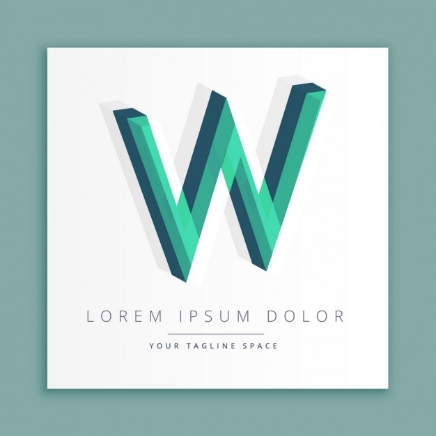 Vector Gratis logo 3d dengan huruf w