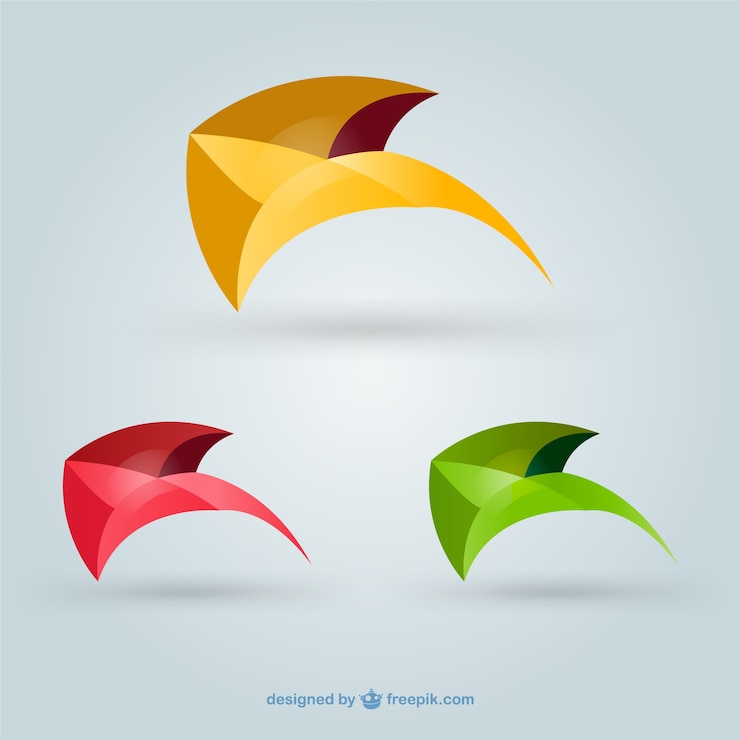 Vector Gratis logo abstrak kuning, merah, dan hijau