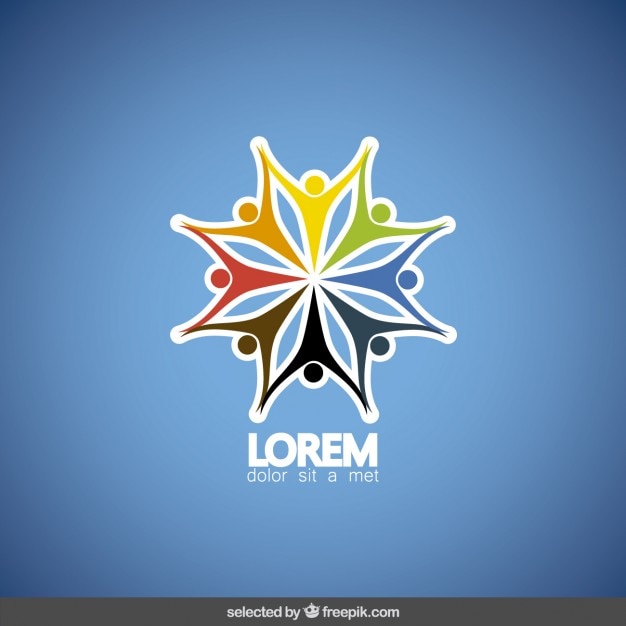 Vector Gratis logo amal penuh warna dengan siluet manusia