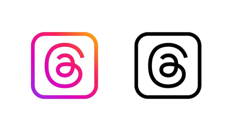 Vector Gratis logo aplikasi threads dalam vektor dua warna